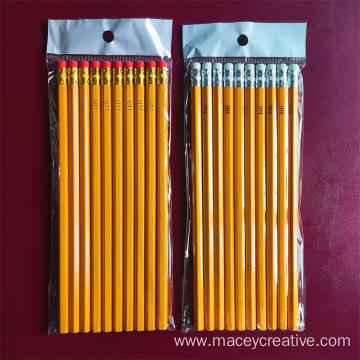 7 Wooden Printing HB Pencil With Rubber Tip